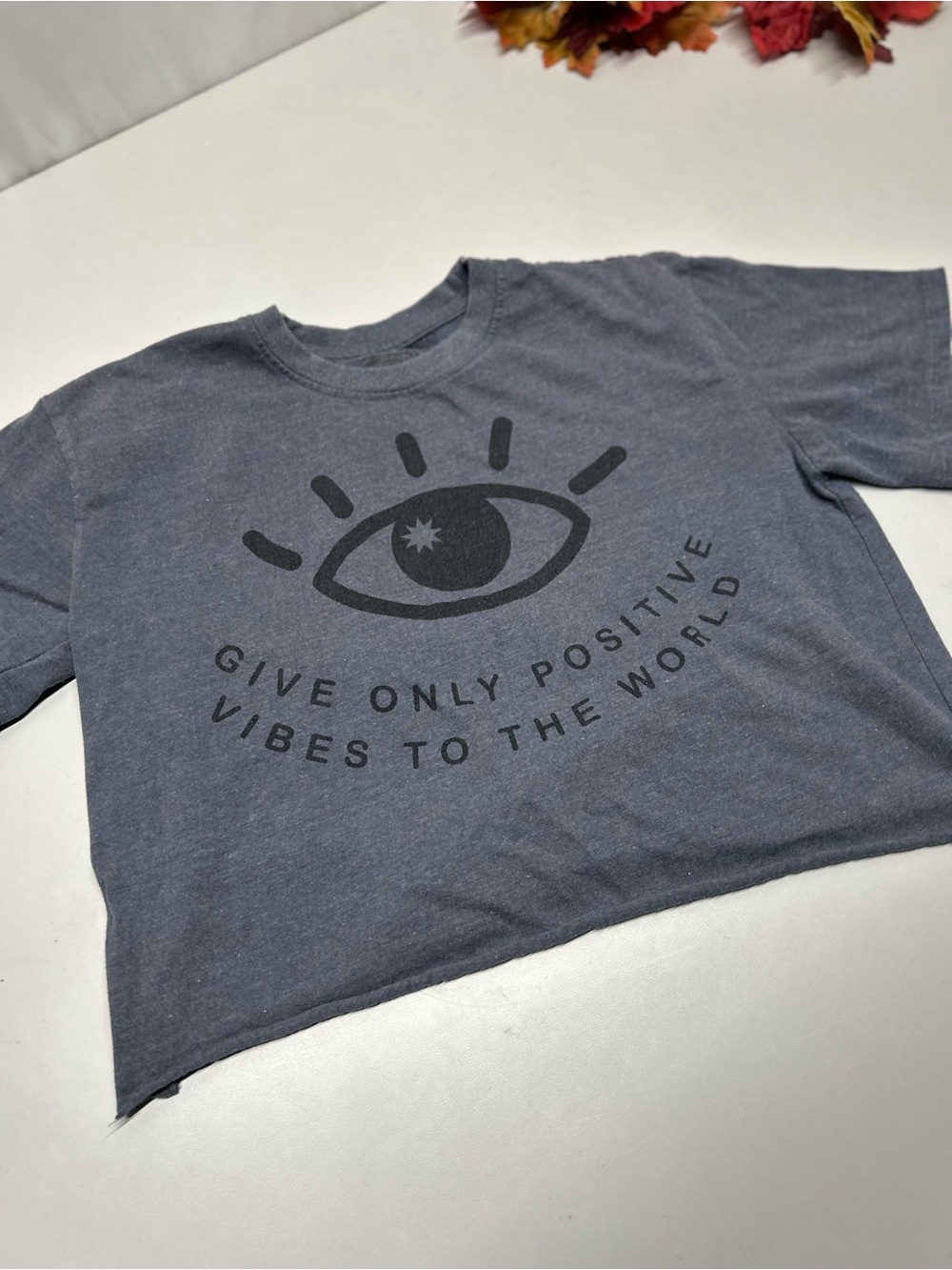 Positive Vibes Graphic Tee - Navy Short Sleeve